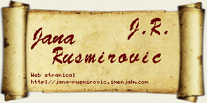 Jana Rusmirović vizit kartica